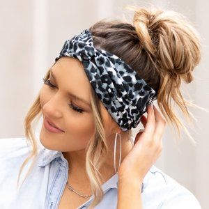 Black Leopard Twist Headband